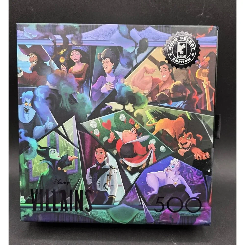 Disney Villains 500-Piece Noir Select Jigsaw Puzzle Premium Packaging Recycled